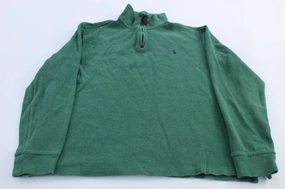 Comfy Hoodies Classic Layer Polo Ralph Lauren Embroidered Logo Green Quarter Zip Sweater