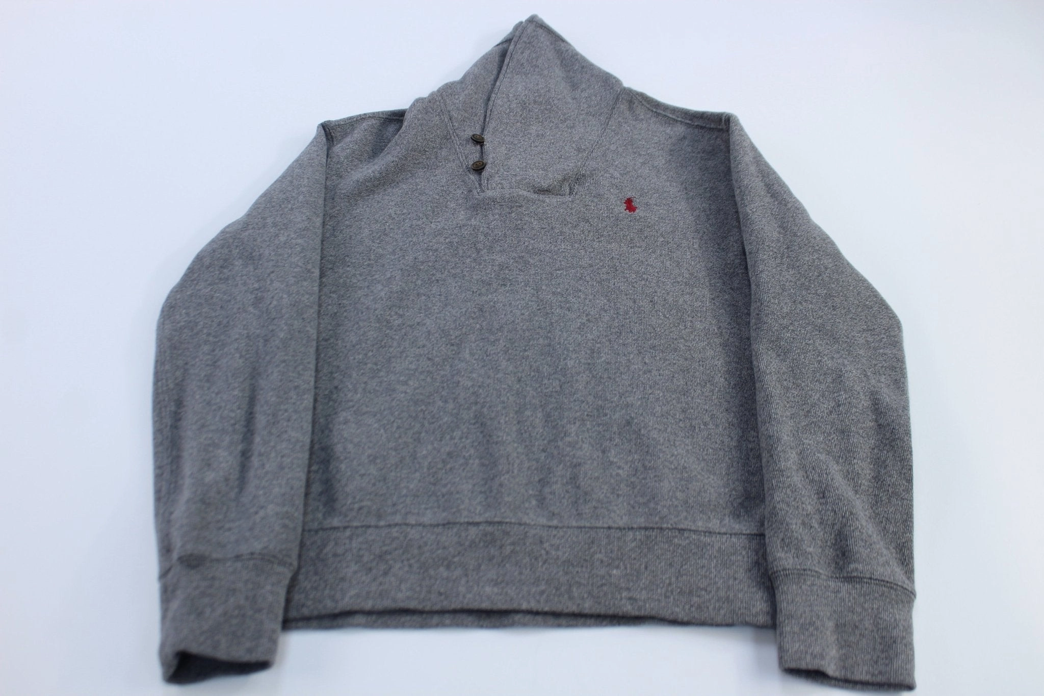 Cozy Mood Polo Ralph Lauren Embroidered Logo Grey Pullover Sweater
