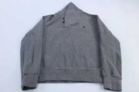 Cozy Mood Polo Ralph Lauren Embroidered Logo Grey Pullover Sweater