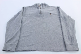 Wrinkle-Resistant Polo Ralph Lauren Embroidered Logo Grey Quarter Zip Sweater