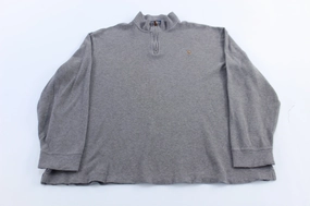 durability test Stylish Polo Ralph Lauren Embroidered Logo Grey Quarter Zip Sweater