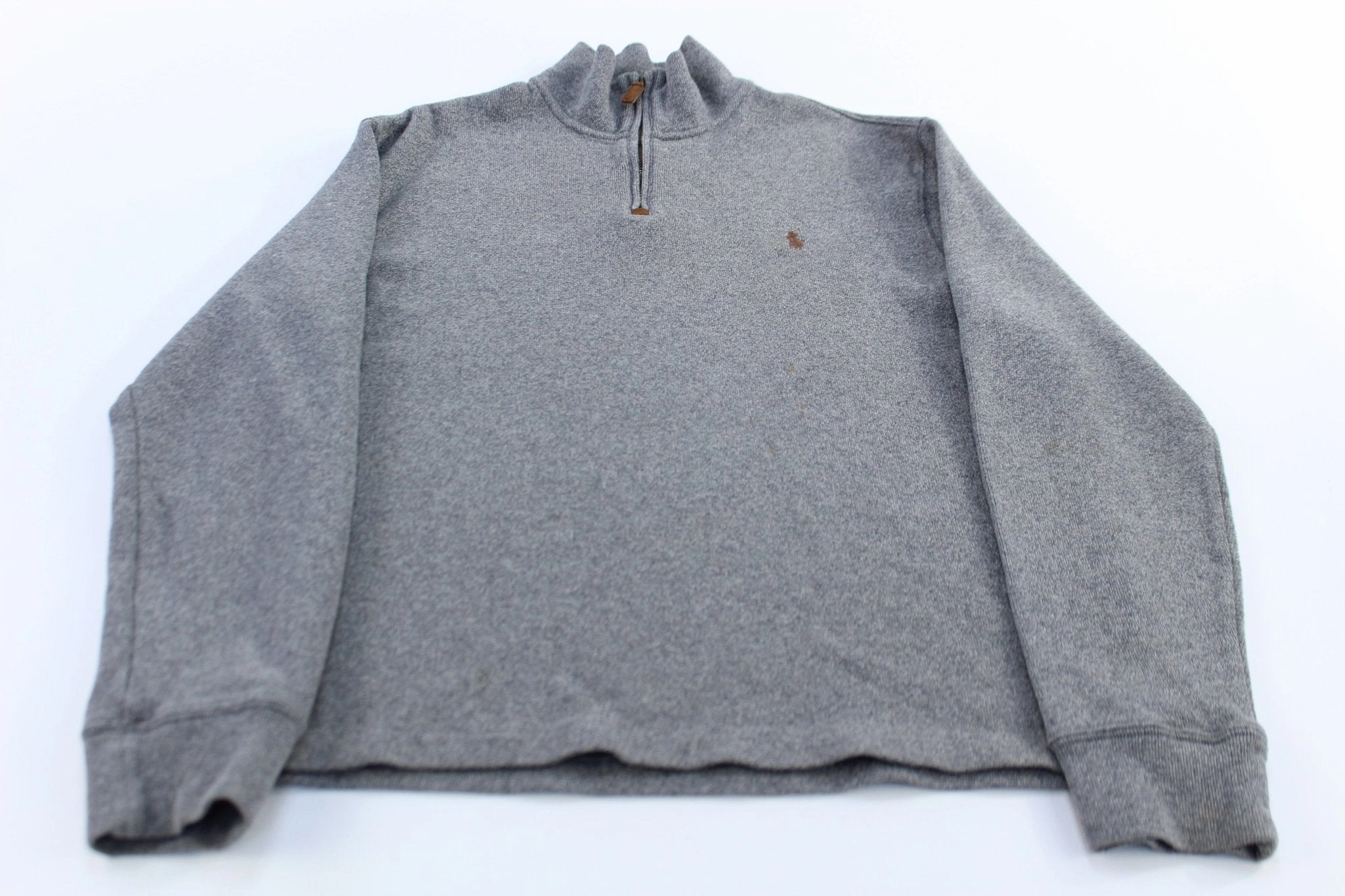 Fashion Comfort Weekend Comfort Polo Ralph Lauren Embroidered Logo Grey Quarter Zip Sweater