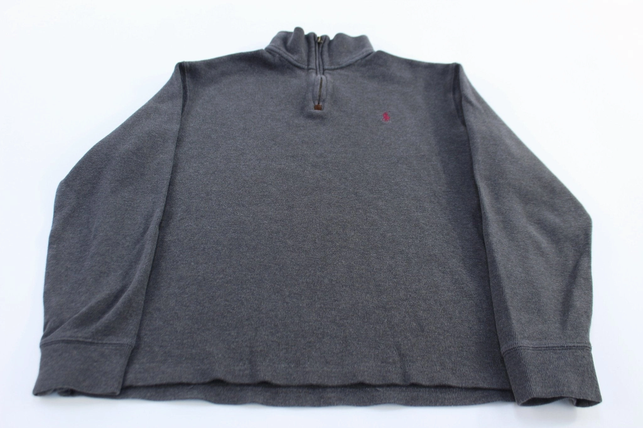 product brand loyalty Polo Ralph Lauren Embroidered Logo Grey Quarter Zip Sweater