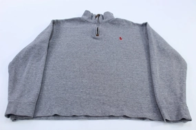 City Staple Polo Ralph Lauren Embroidered Logo Grey Quarter Zip Sweater