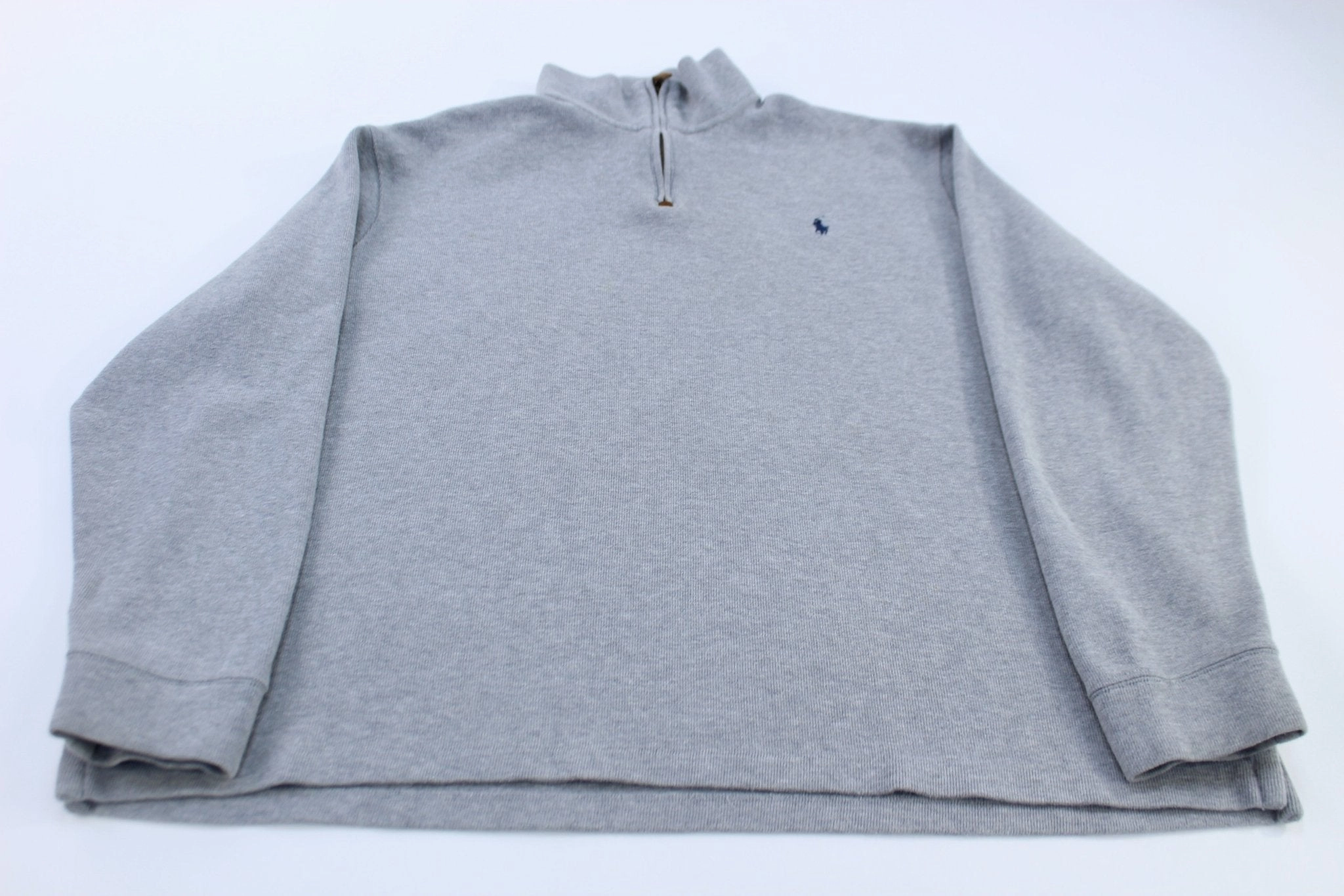 Polo Ralph Lauren Embroidered Logo Grey Quarter Zip Sweater Stylish product availability