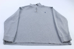 Polo Ralph Lauren Embroidered Logo Grey Quarter Zip Sweater Stylish product availability