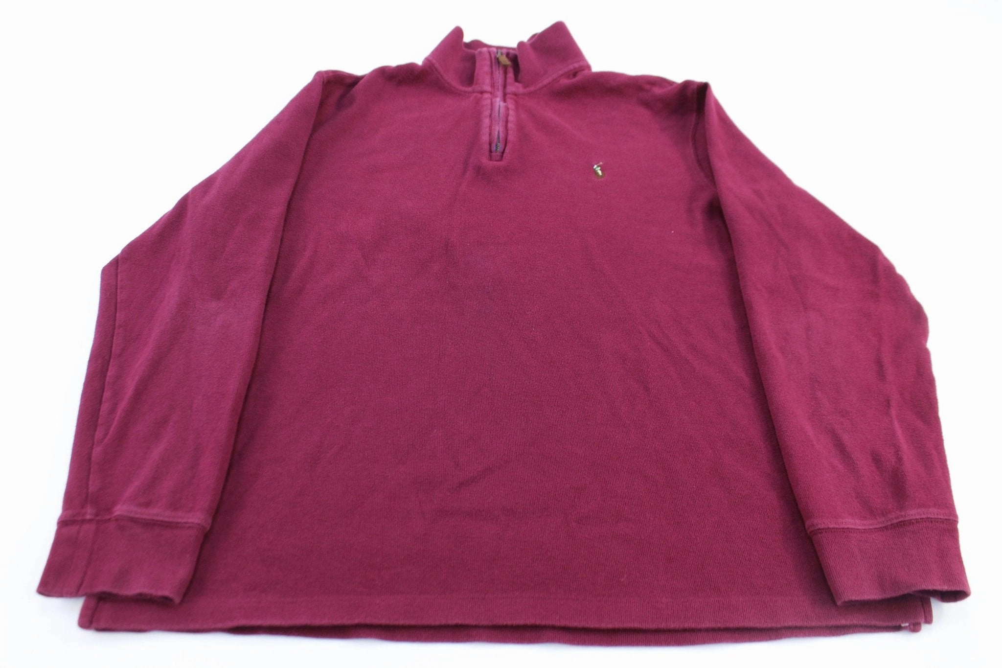 Competitive Advantage Polo Ralph Lauren Embroidered Logo Maroon Quarter Zip Sweater
