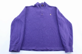 Polo Ralph Lauren Embroidered Logo Purple Pullover Sweater Thin Festival wear