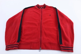 Polo Ralph Lauren Embroidered Logo Red Full Zip Sweater Quick-Dry Tech