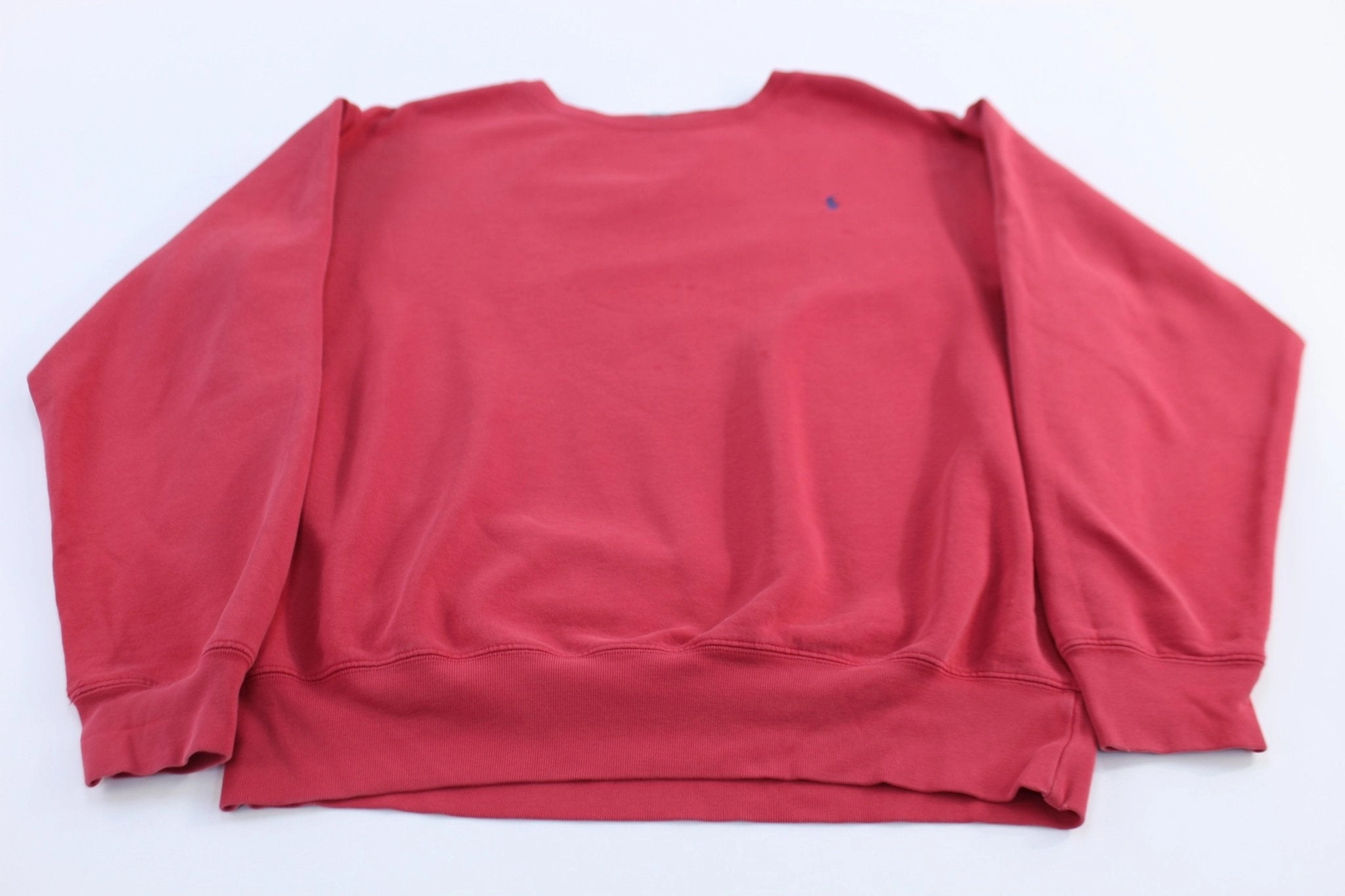 teens' Vintage Style Polo Ralph Lauren Embroidered Logo Red Pullover Sweater