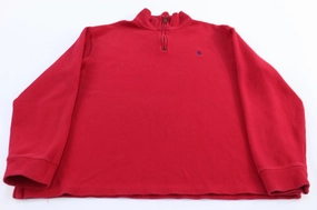 Polo Ralph Lauren Embroidered Logo Red Quarter Zip Sweater Everyday Look