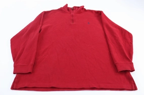 Polo Ralph Lauren Embroidered Logo Red Quarter Zip Sweater Warm Look product semi formal grace