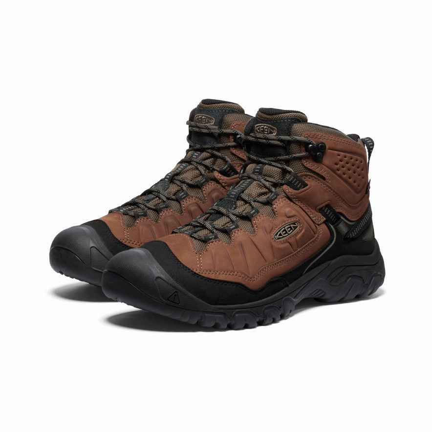 Men's Targhee IV Wide Waterproof Hiking Boot  |  Bison/Black Modern Lines