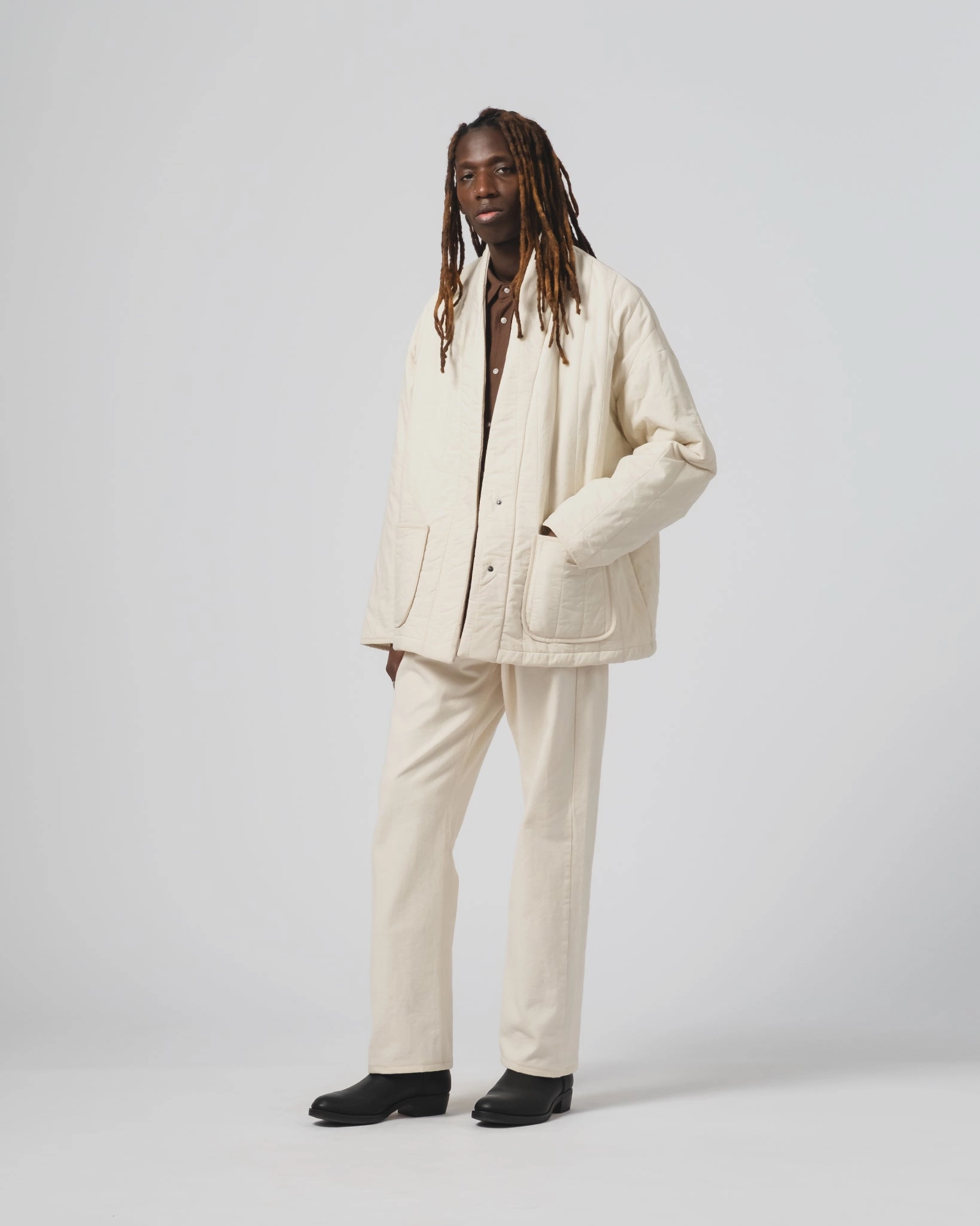 Edo Jacket Quilted Cotton Ecru Ergonomic Fit suitable for graduations