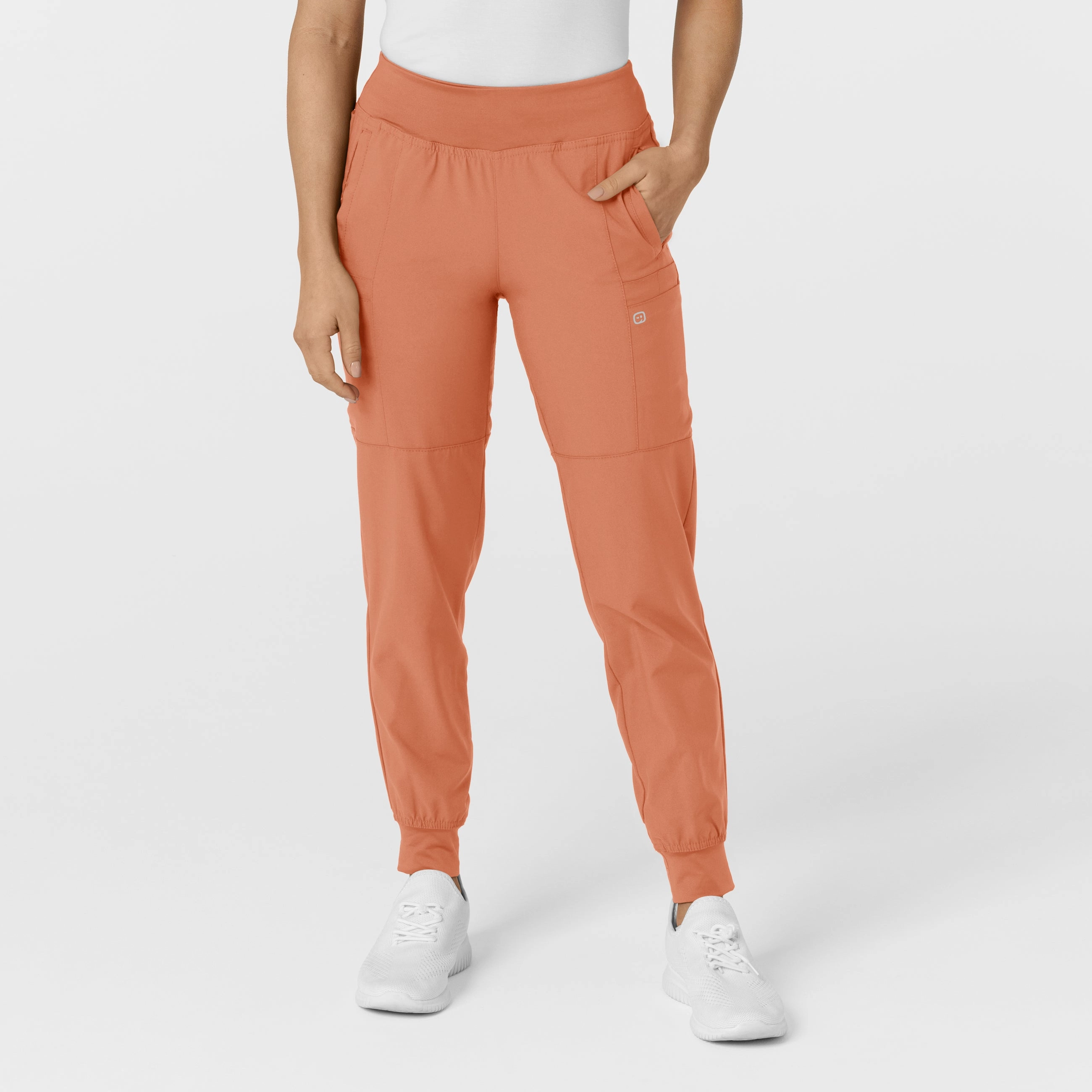 Comfortable Leg W123 Women's Comfort Waist Cargo Jogger Scrub Pant - Terracotta
