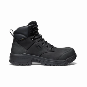 Men's Evanston 6" Waterproof Boot (Carbon Toe)  |  Black/Black Ergonomic Shape dry surface