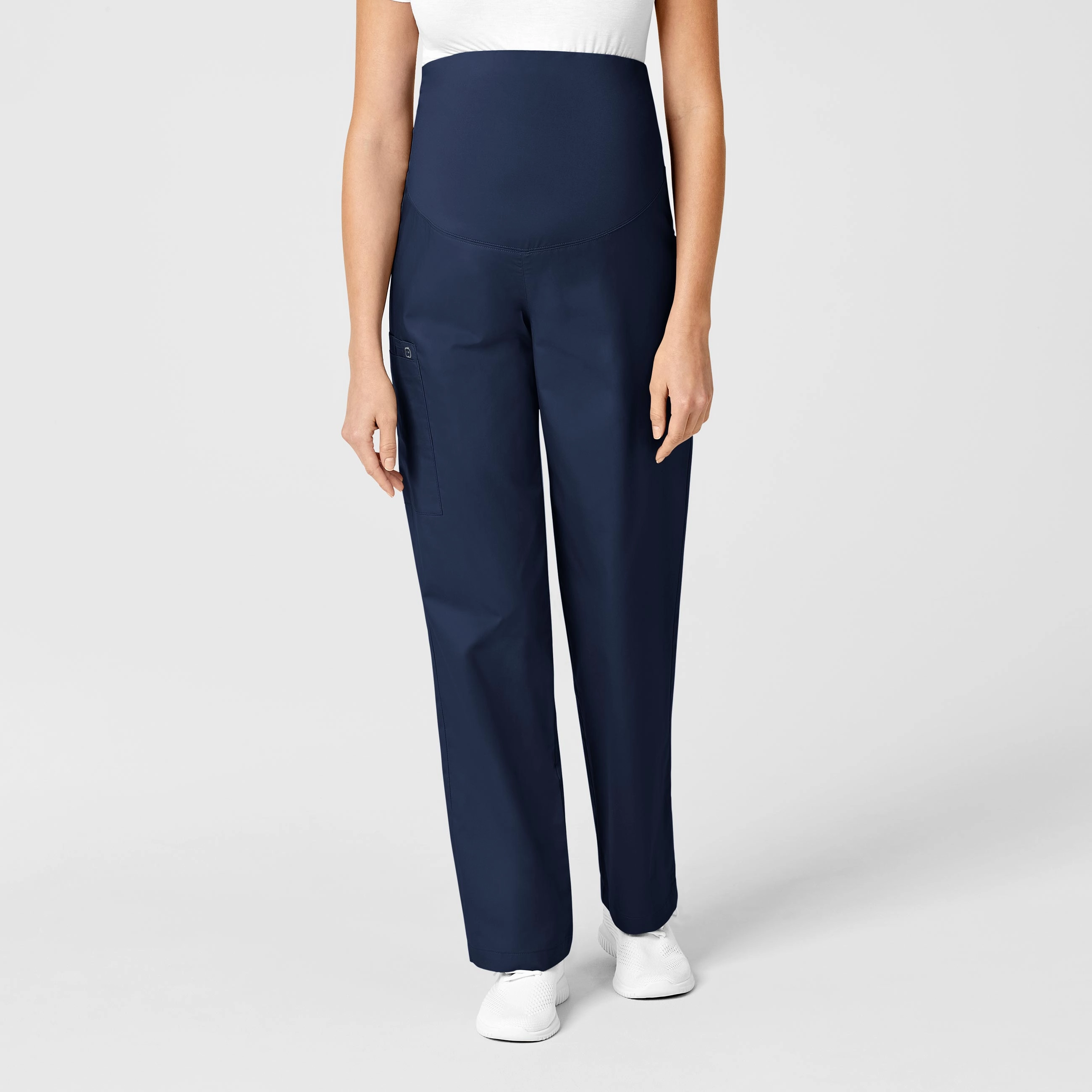 Quick Dry Fabric WonderWORK Maternity Cargo Scrub Pant - Navy