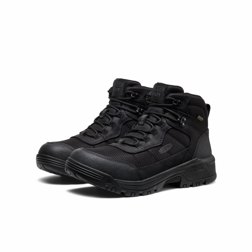 compression Men's Skokie Waterproof Work Boot (Soft Toe)  |  Black/Black