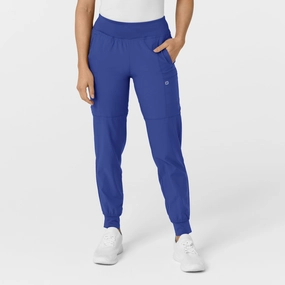 Abrasion Resistant Panels Fast Move W123 Women's Comfort Waist Cargo Jogger Scrub Pant - Galaxy Blue