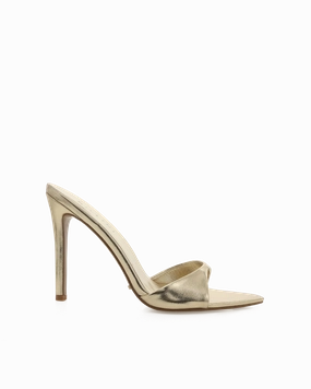 QUINBY - GOLD METALLIC Low Top Style Bridal Heel Sandals