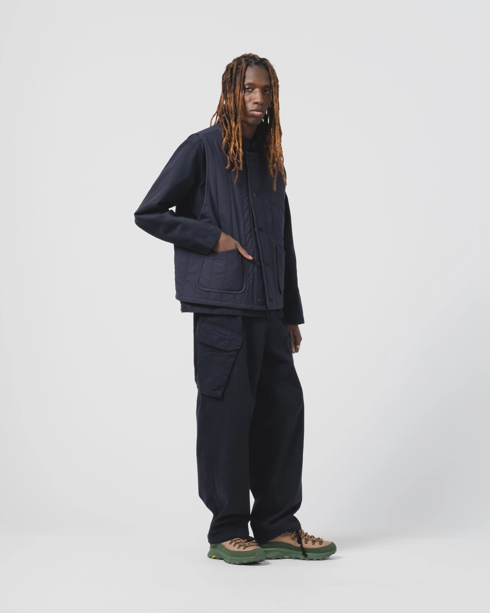 Wind Barrier Barrage Vest Quilted Cotton Inkt