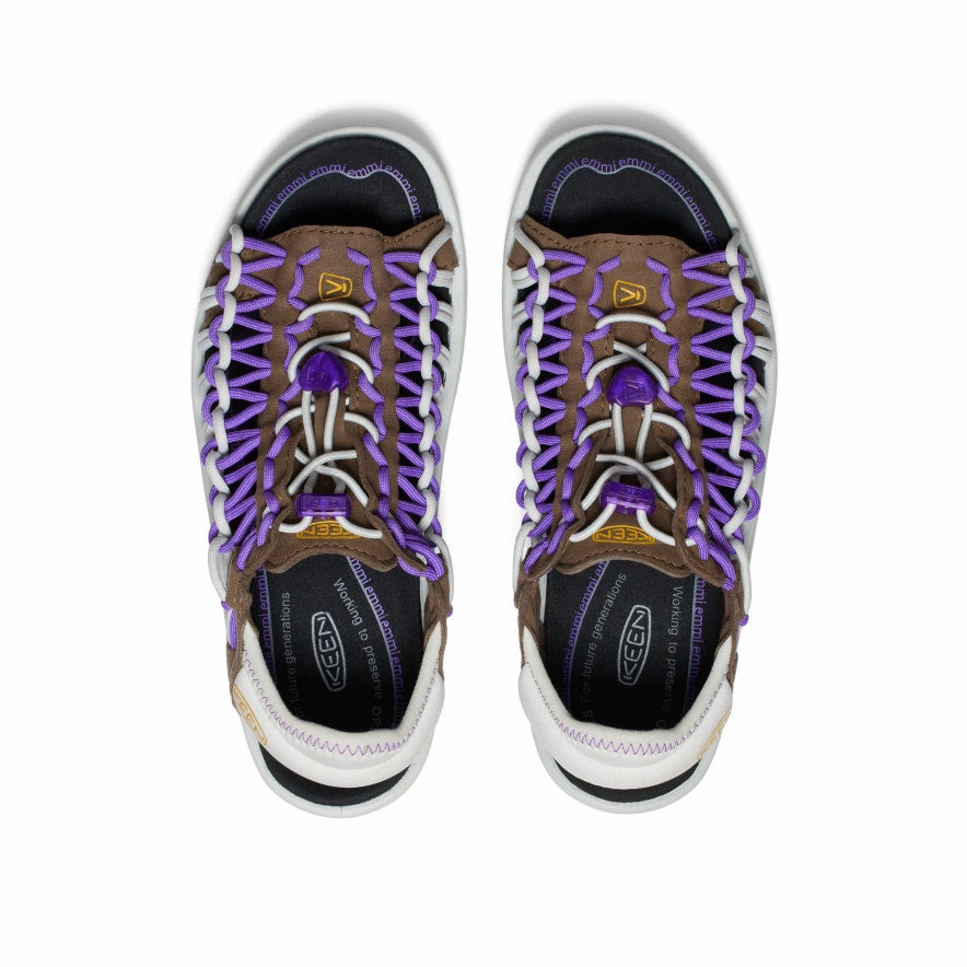 Toe Free Women's UNEEK II Open Toe x emmi  |  Dark Earth/Tillandsia Purple