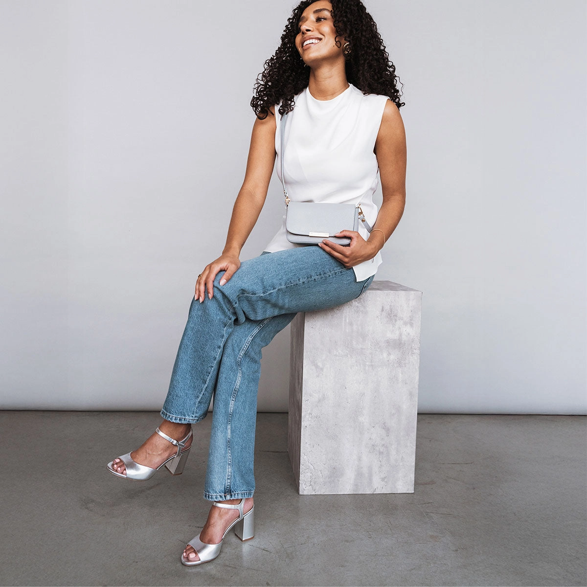 Comfortable all-day wear The Monica Heeled Sandal Silver