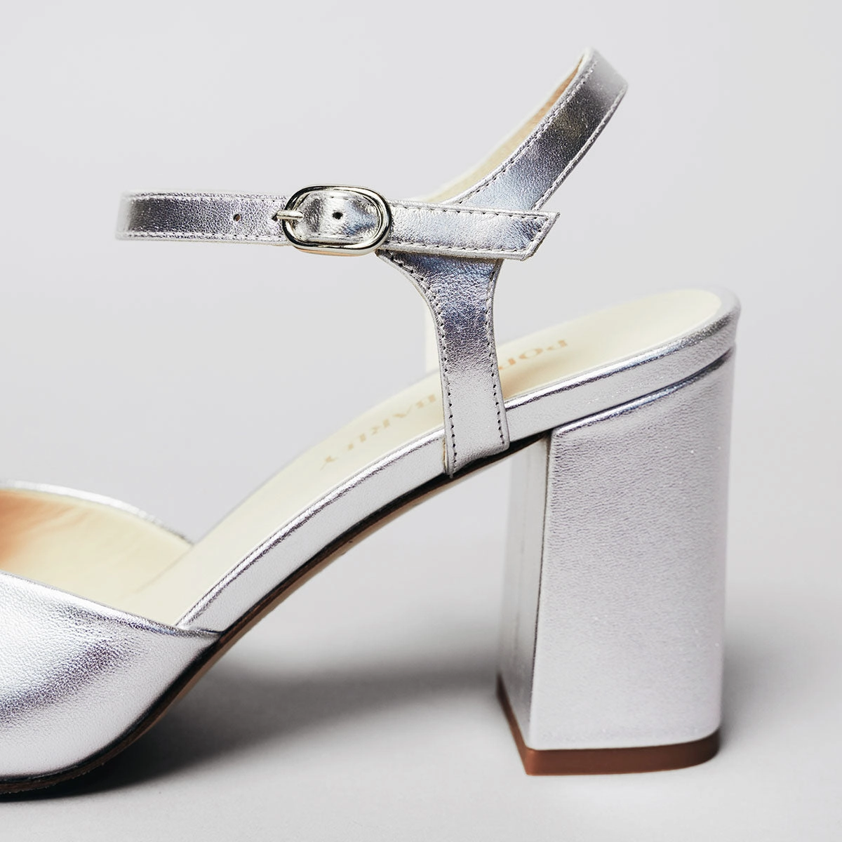 The Monica Heeled Sandal Silver Flexible Midsole