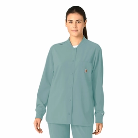 Carhartt Force Cross-Flex Women's Shirt Jacket - Summer Blue Noise Reduced Fabric