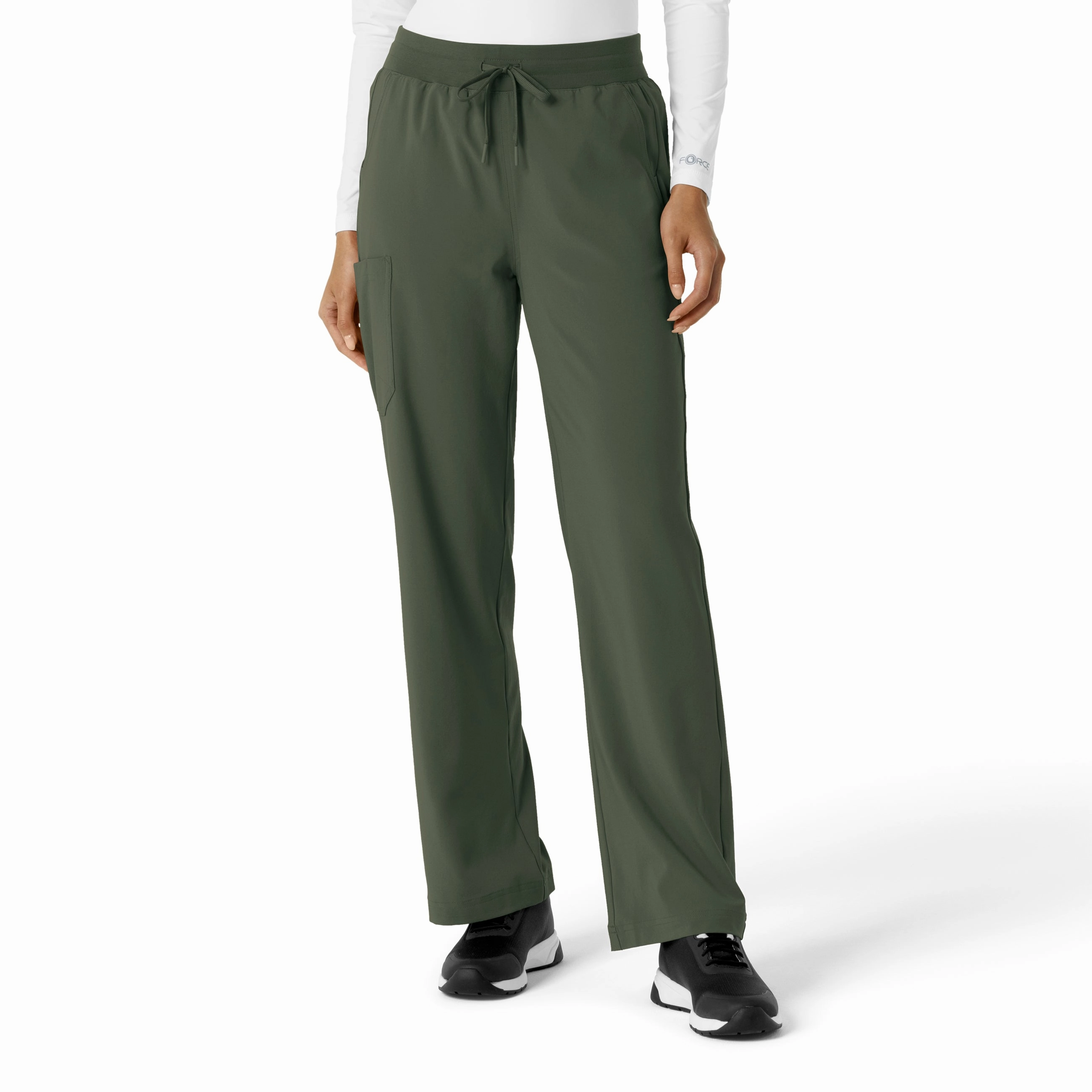 Carhartt Force Cross-Flex Women's Boot Cut Scrub Pant - Olive Low Bulk Light Wear Fit