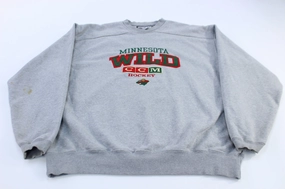 Sporty Layer product group cohesion Vintage Minnesota Wild Hockey Embroidered Sweatshirt
