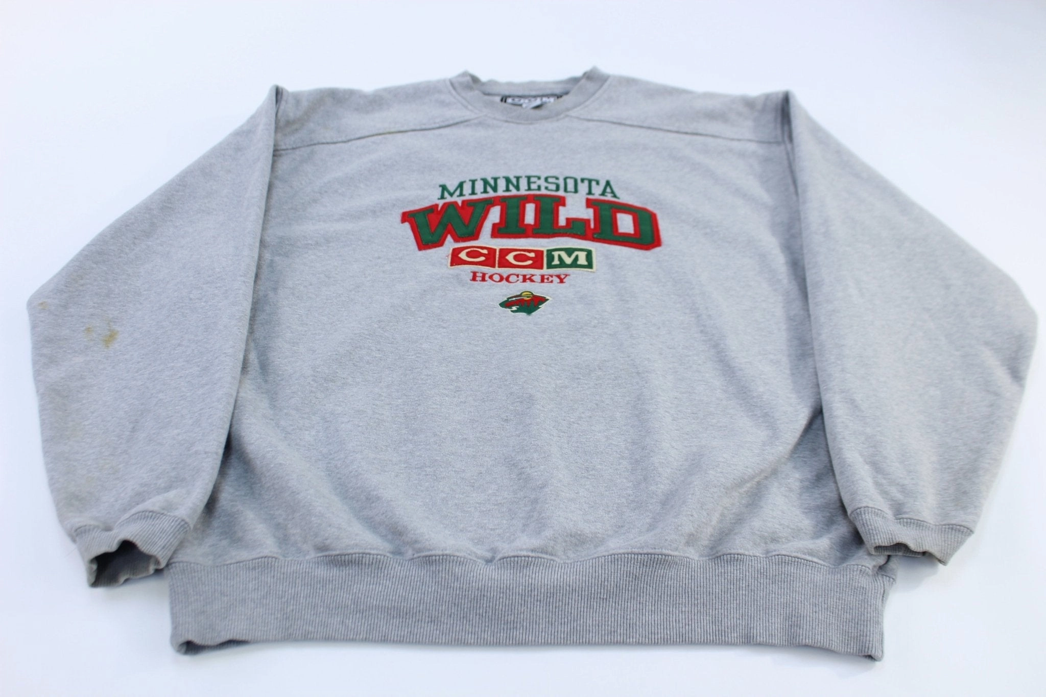 Sporty Layer product group cohesion Vintage Minnesota Wild Hockey Embroidered Sweatshirt