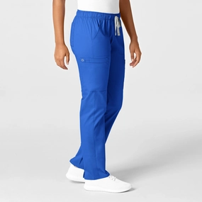 WonderWORK Women's Convertible Slim Leg Scrub Pant - Royal Breathable Design Flattering Fit Wear