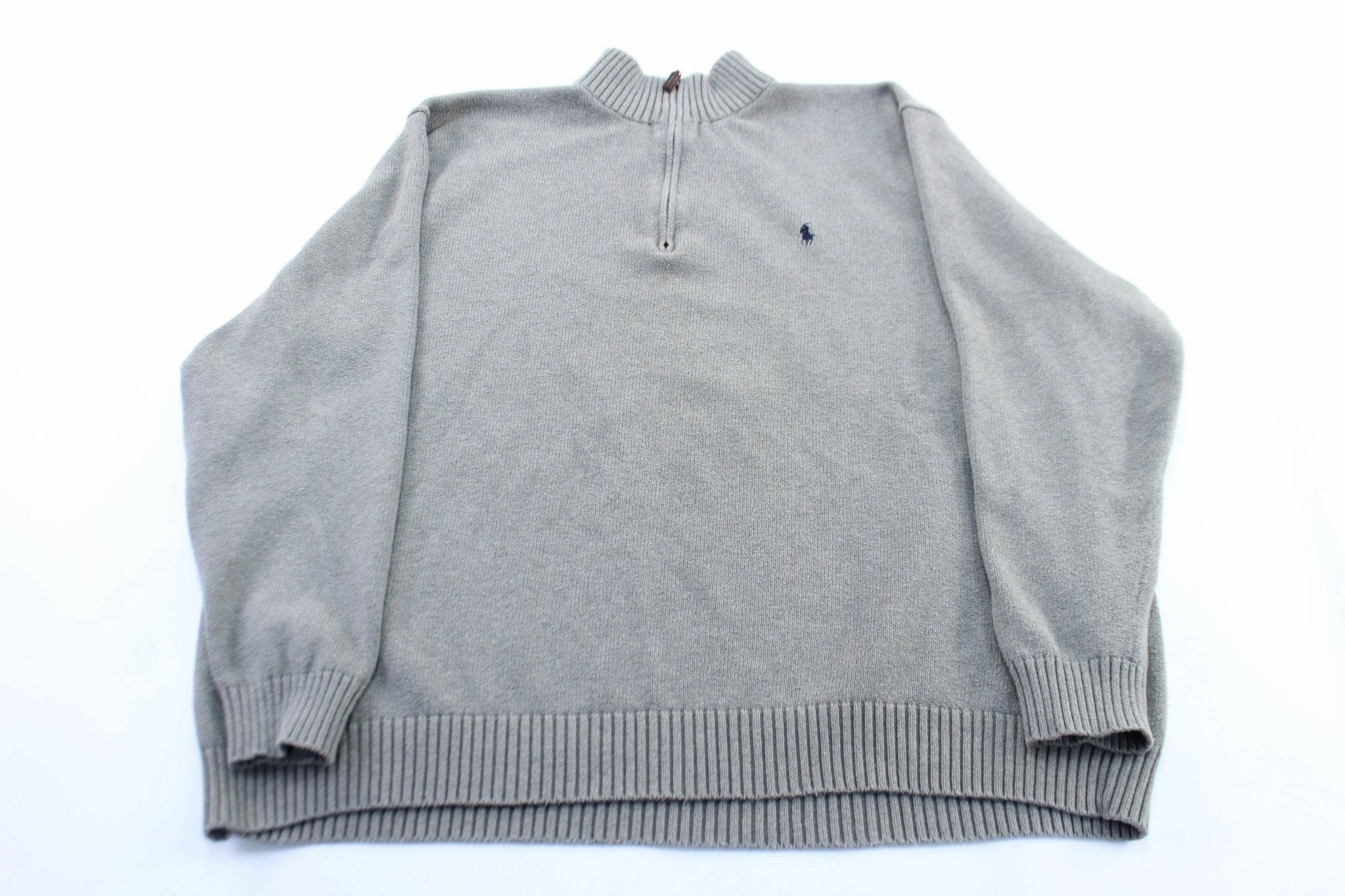 Camping Comfort Polo by Ralph Lauren Embroidered Logo Grey Pullover Sweater