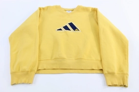 Vintage Adidas Embroidered Logo Yellow Sweatshirt product running suitable speed Anti fungal