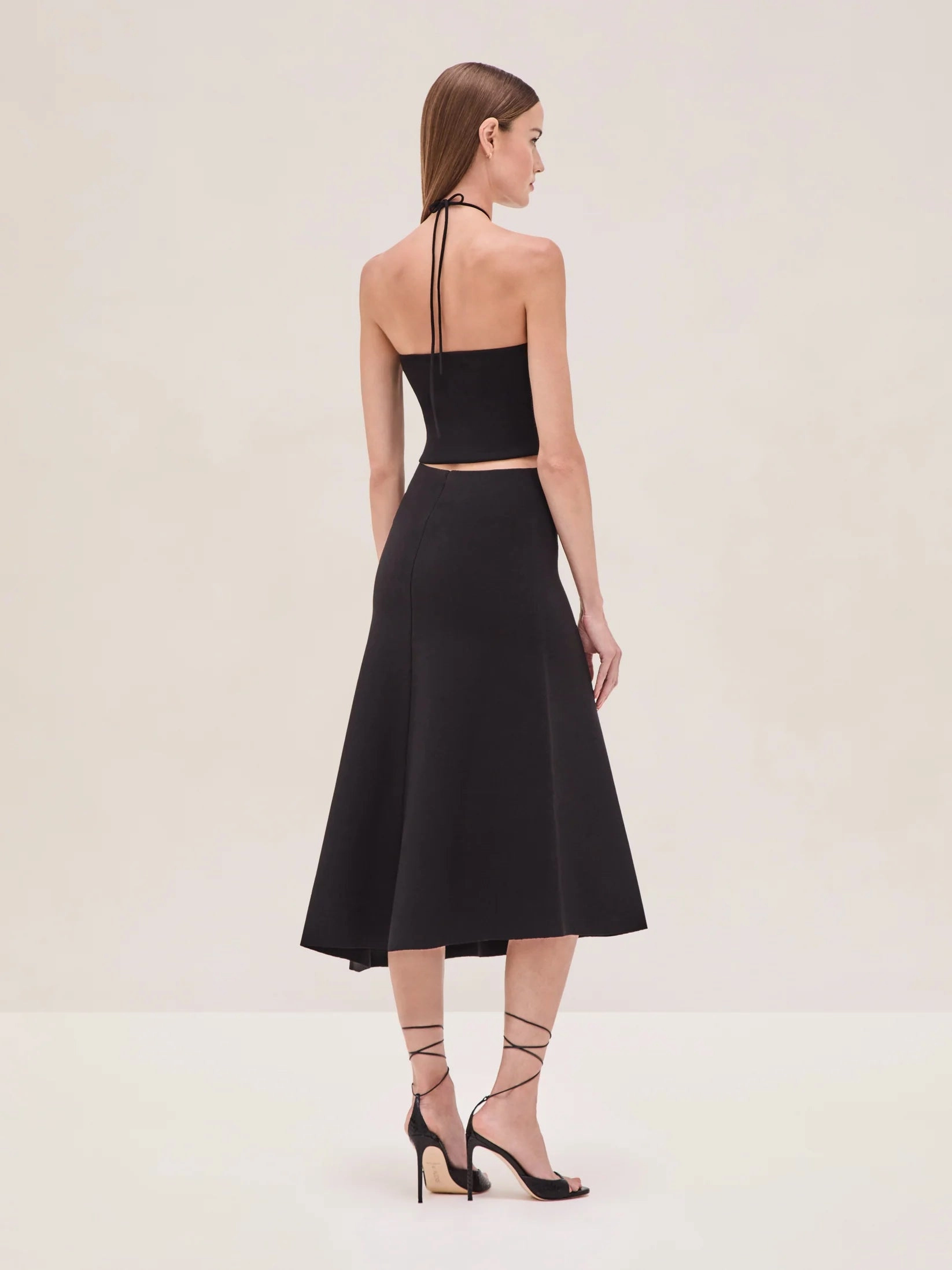 Relle Top in Black Flatlock Seam Construction