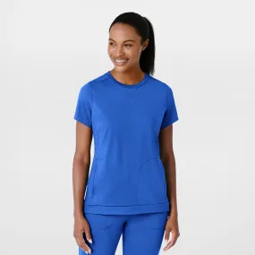 Cozy Blouse Versatile Layering Piece RENEW Knit Women's Flex-n-Reach Crew Neck Scrub Top - Royal