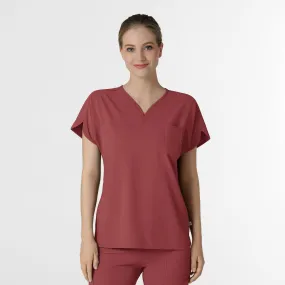 Cozy Sweatshirt Stylish Look RENEW Women's Dolman Scrub Top - Ruby
