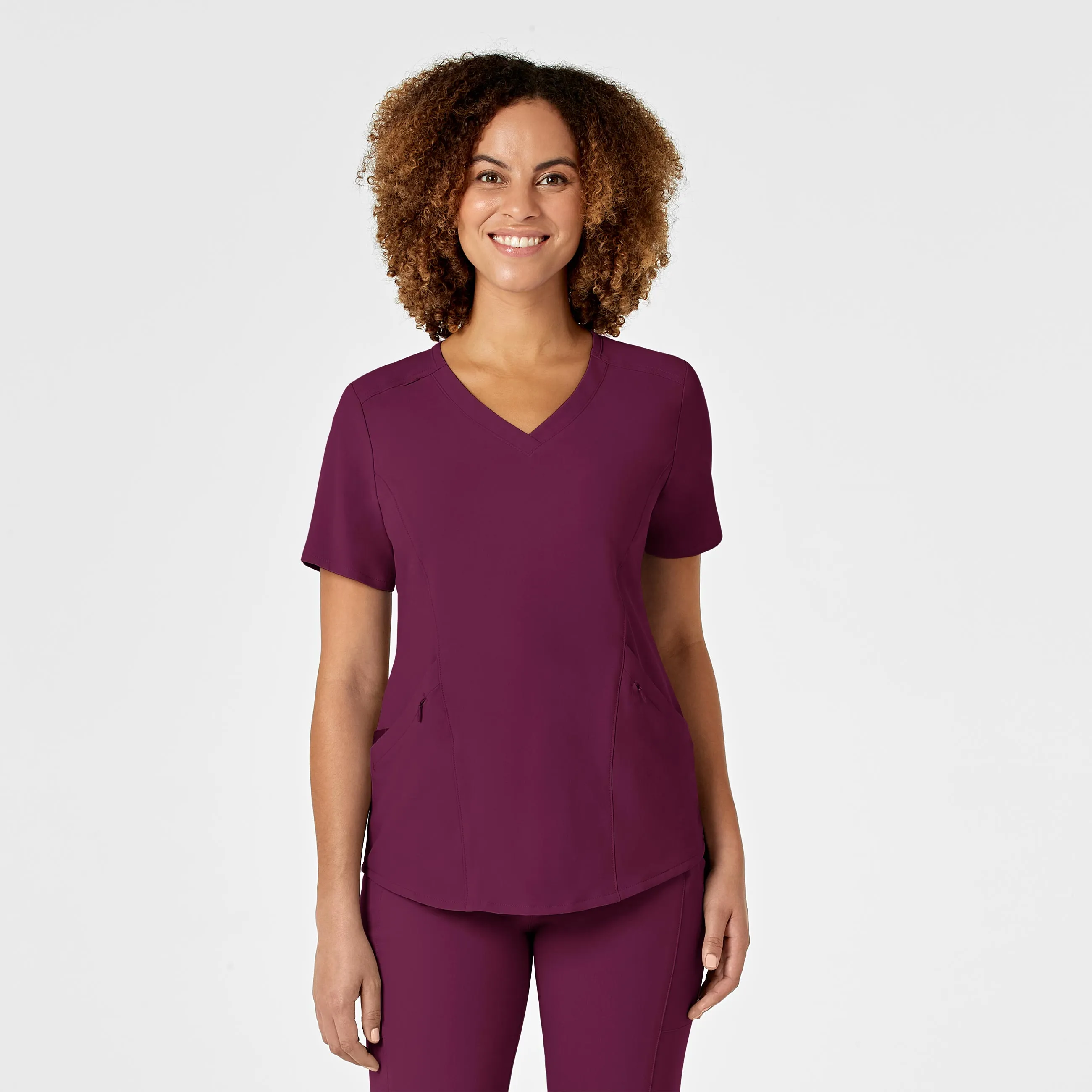 Reversible design RENEW Women's V-Neck Scrub Top - Wine