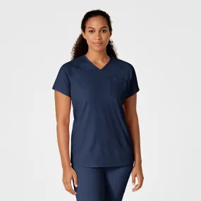 CompressionFit RENEW Women's Yoga V-Neck Scrub Top - Navy