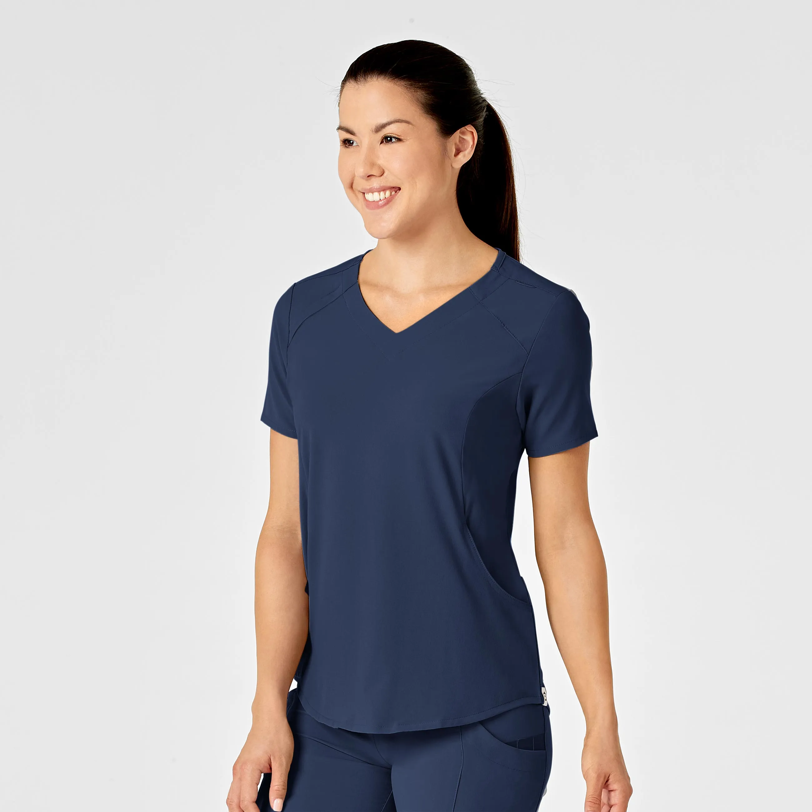 MultiPurposeUtility RENEW Women's Zip Accent Scrub Top - Navy