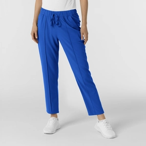 Secure Waistband Belt loops RENEW Edit Women's Tapered Ankle Scrub Trouser - Royal