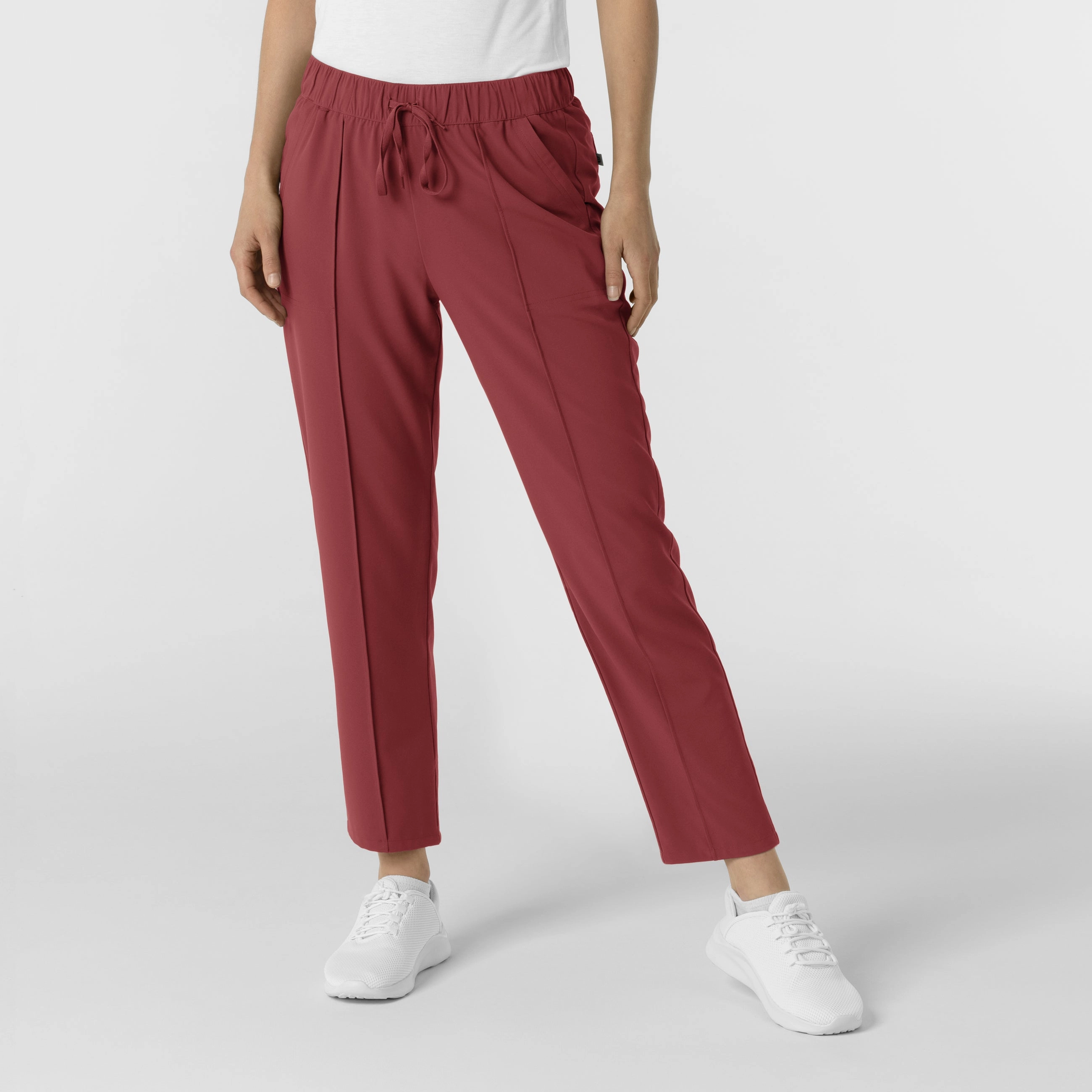 Stretch Material RENEW Edit Women's Tapered Ankle Scrub Trouser - Ruby