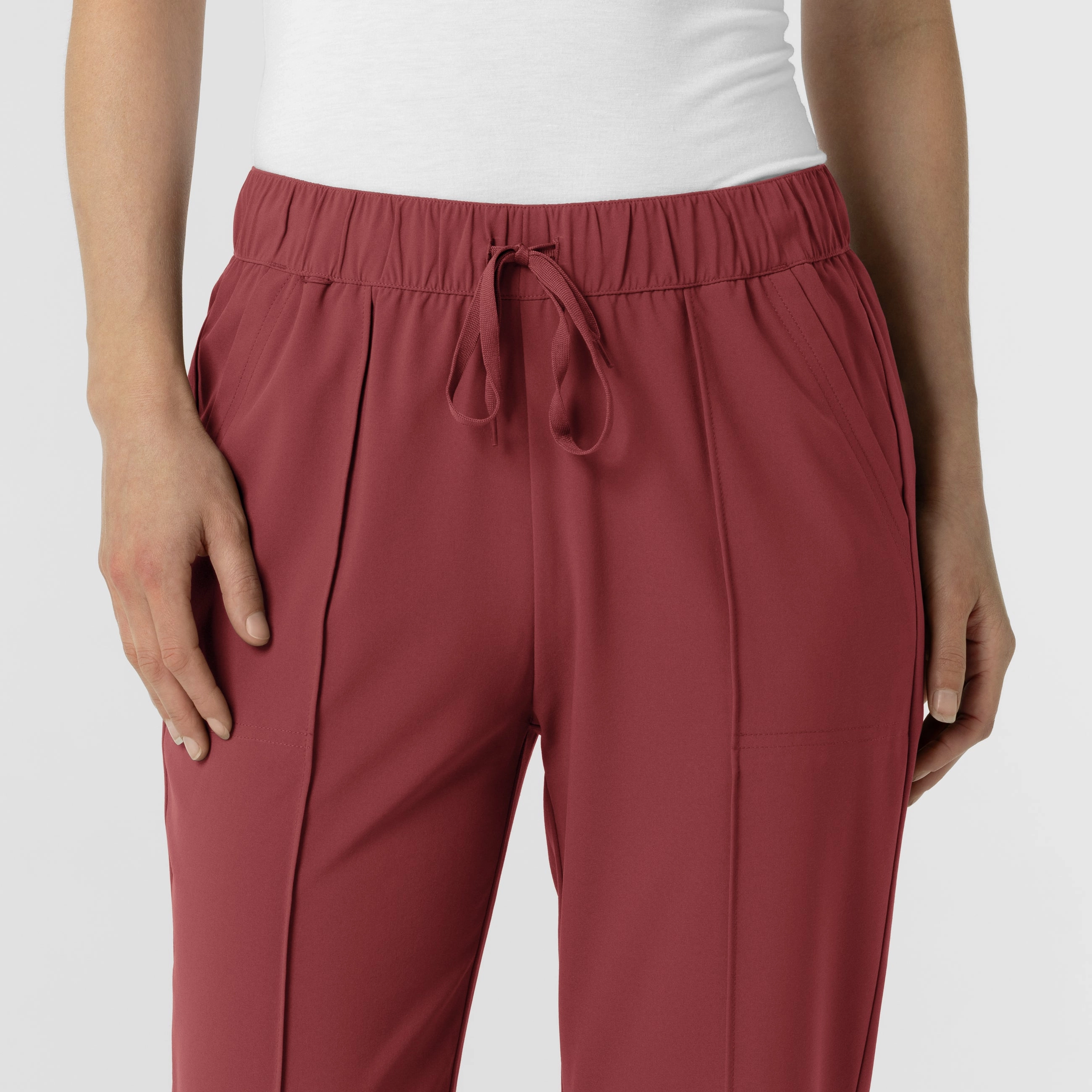 Secure Waistband RENEW Edit Women's Tapered Ankle Scrub Trouser - Ruby