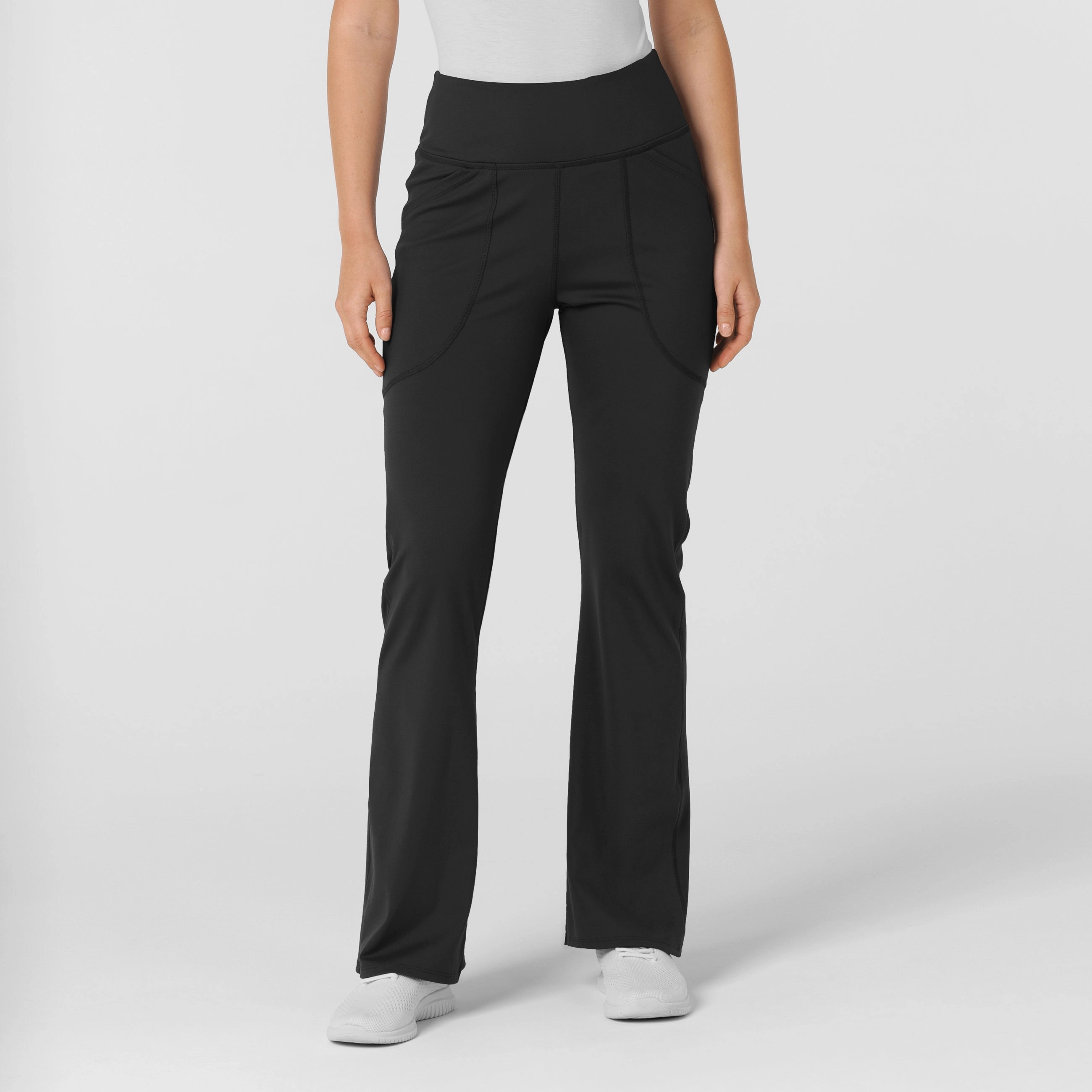 RENEW Knit Women's Flare Yoga Scrub Pant - Black windproof Perfect Fit