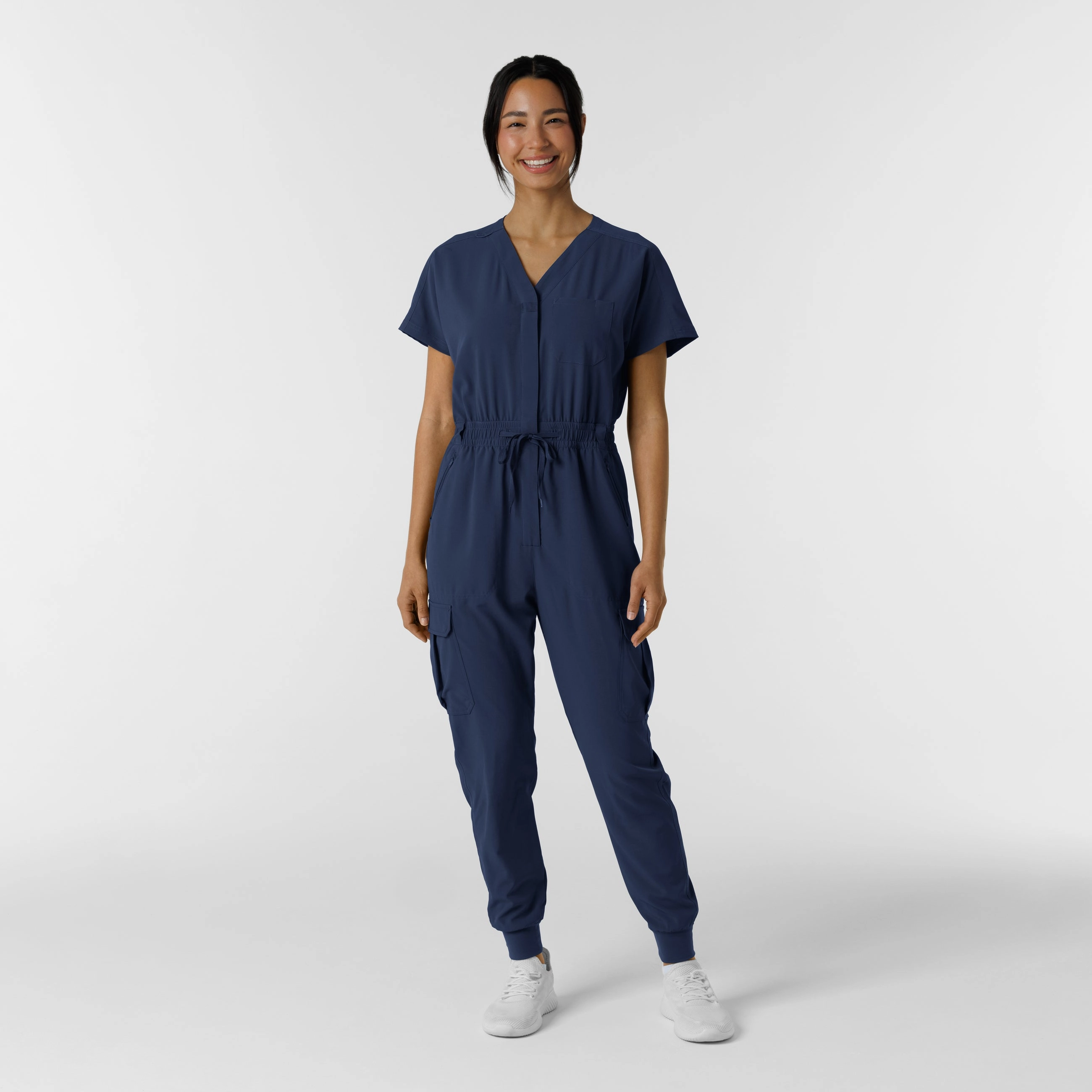 Smart Stretch Commuter Ready RENEW Women's Cargo Jogger Scrub Jumpsuit - Navy