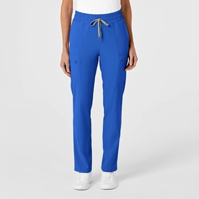 RENEW Women's High Waist Slim Leg Scrub Pant - Royal Four Way Stretch