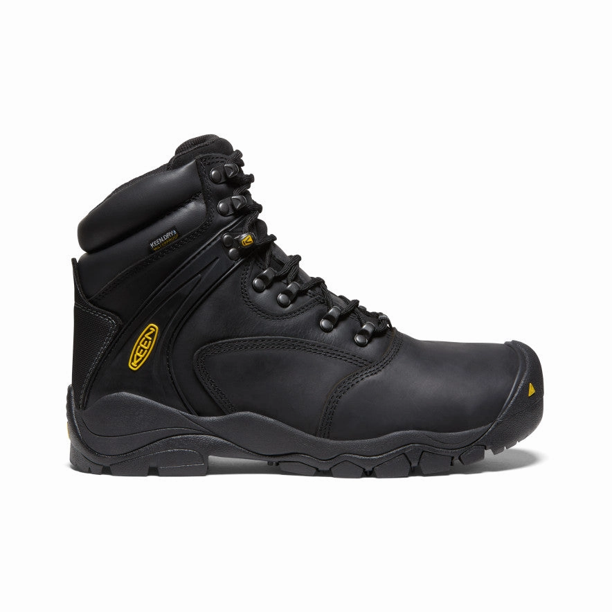 Comfortable Tongue Men's Louisville 6" Waterproof Boot (Steel Toe)  |  Black
