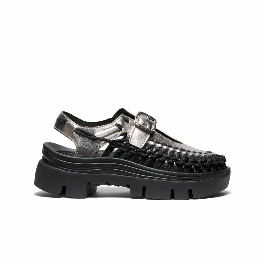 Sunny Comfort All Gender UNEEK PLT Mary Jane Sneaker  |  Silver/Black