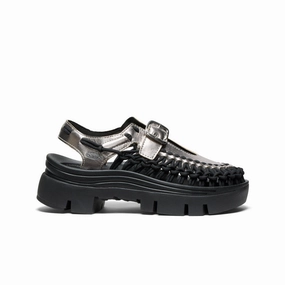Sunny Comfort All Gender UNEEK PLT Mary Jane Sneaker  |  Silver/Black